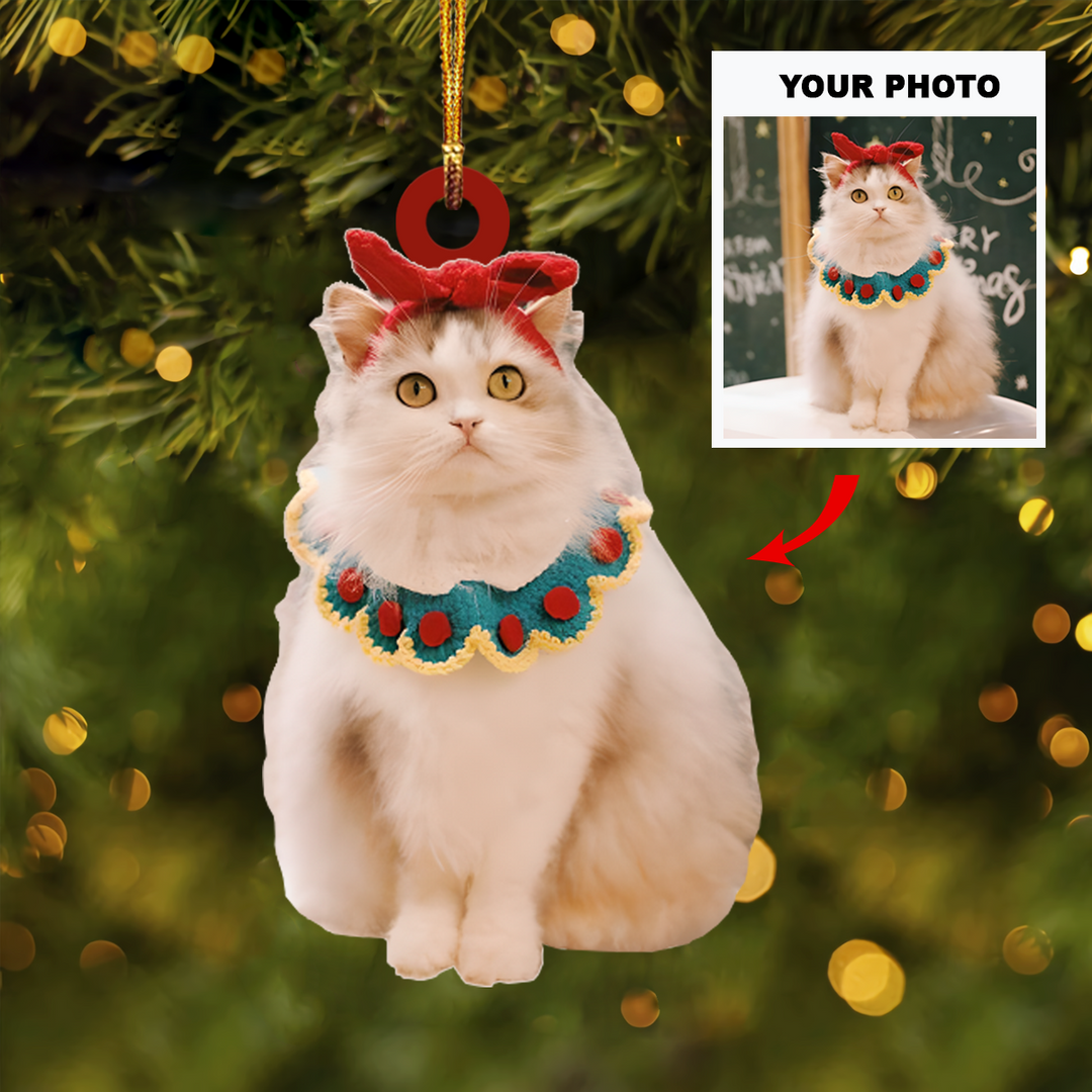 Personalized Photo Mica Ornament - Gift For Cat Lover - Cats Christmas Photo ARND037