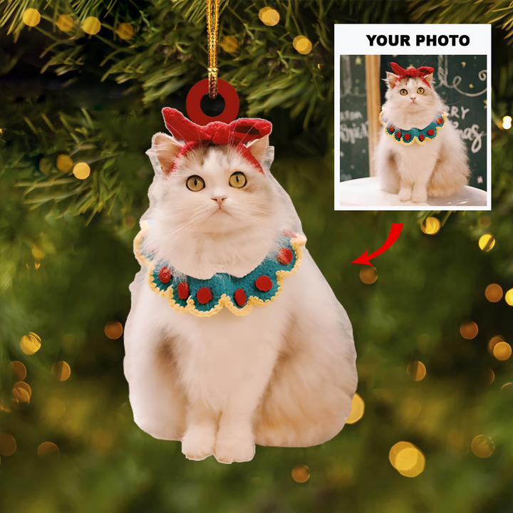 Personalized Photo Mica Ornament - Gift For Cat Lover - Cats Christmas Photo ARND037