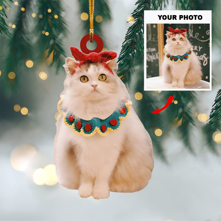 Personalized Photo Mica Ornament - Gift For Cat Lover - Cats Christmas Photo ARND037