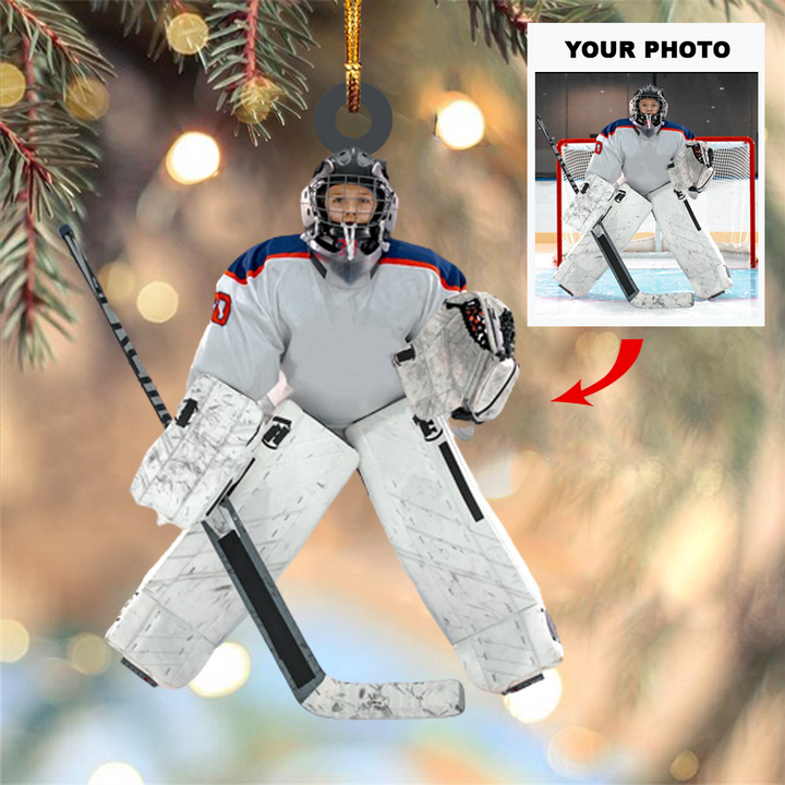 Personalized Photo Mica Ornament - Gift For Hockey Lover - Custom Photo Hockey Player ARND037