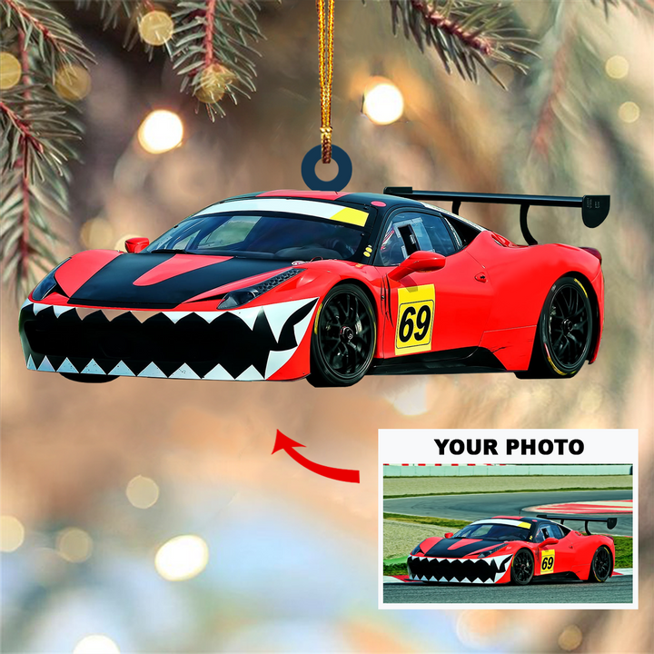 Personalized Photo Mica Ornament - Gift For Racing Lover - Custom Photo Car Racing ARND037