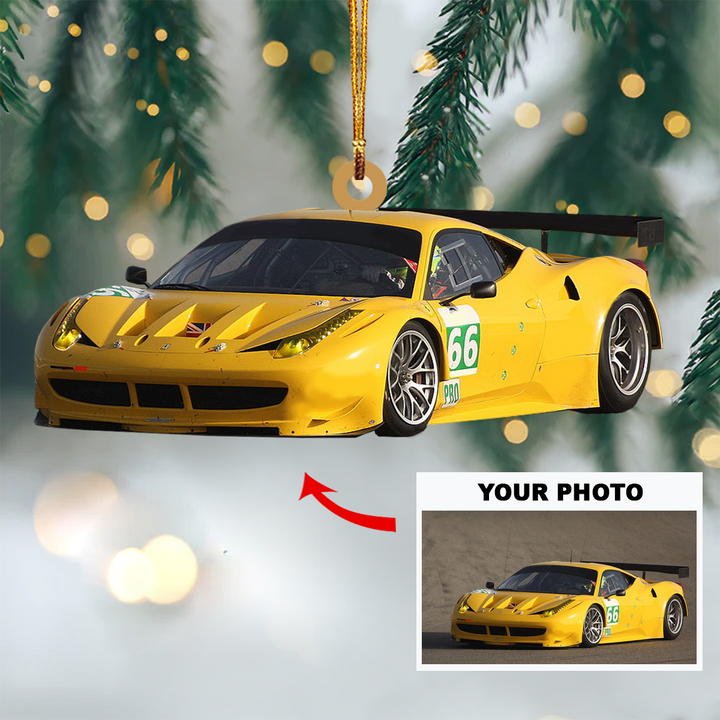 Personalized Photo Mica Ornament - Gift For Racing Lover - Custom Photo Car Racing ARND037