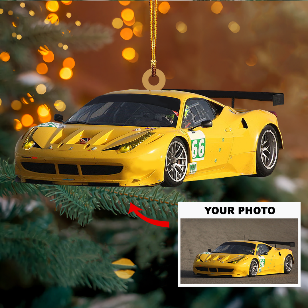 Personalized Photo Mica Ornament - Gift For Racing Lover - Custom Photo Car Racing ARND037