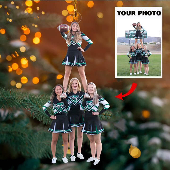 Personalized Photo Mica Ornament - Gift For Friend - Customized Photo Cheerleading Friends ARND037