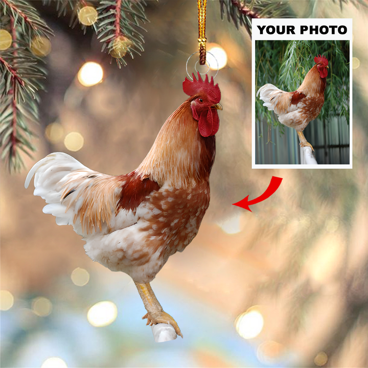 Personalized Photo Mica Ornament - Gift For Chicken Lover - I Love Chicken ARND037