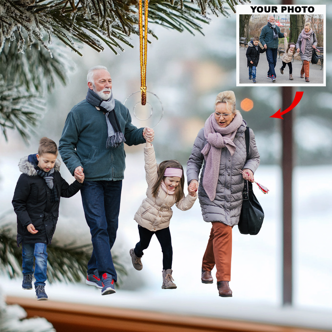 Customized Your Photo Ornament - Personalized Photo Mica Ornament - Christmas Gifts For Family Member