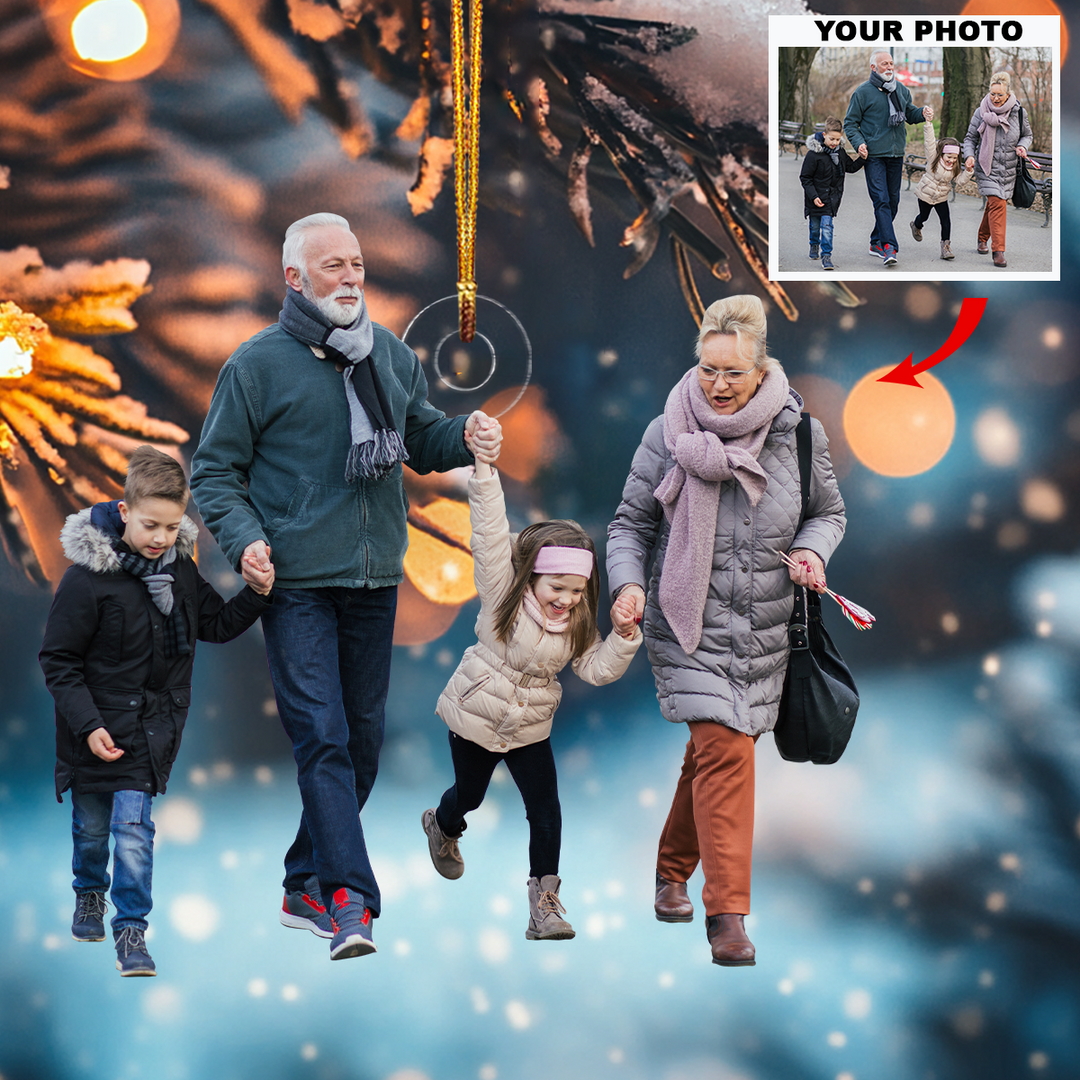 Customized Your Photo Ornament - Personalized Photo Mica Ornament - Christmas Gifts For Family Member