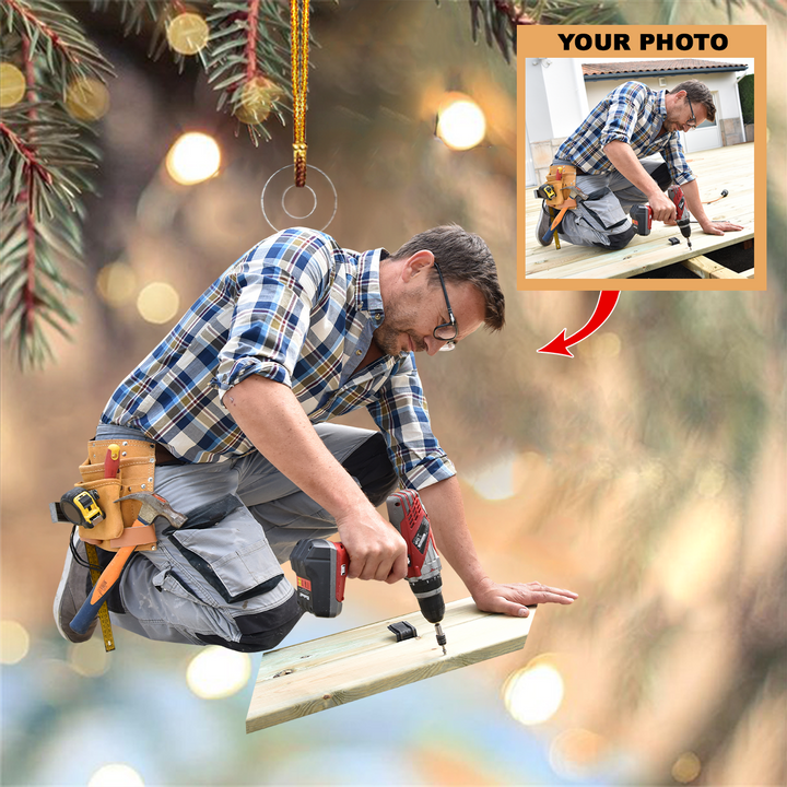 Personalized Photo Mica Ornament - Gift For Carpenter -  Customized Your Photo Ornament V23 ARND005