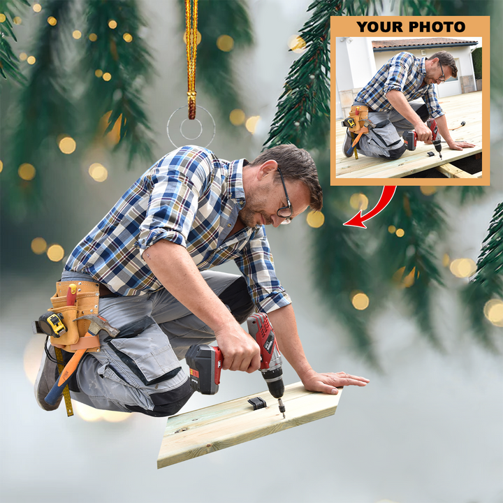Personalized Photo Mica Ornament - Gift For Carpenter -  Customized Your Photo Ornament V23 ARND005