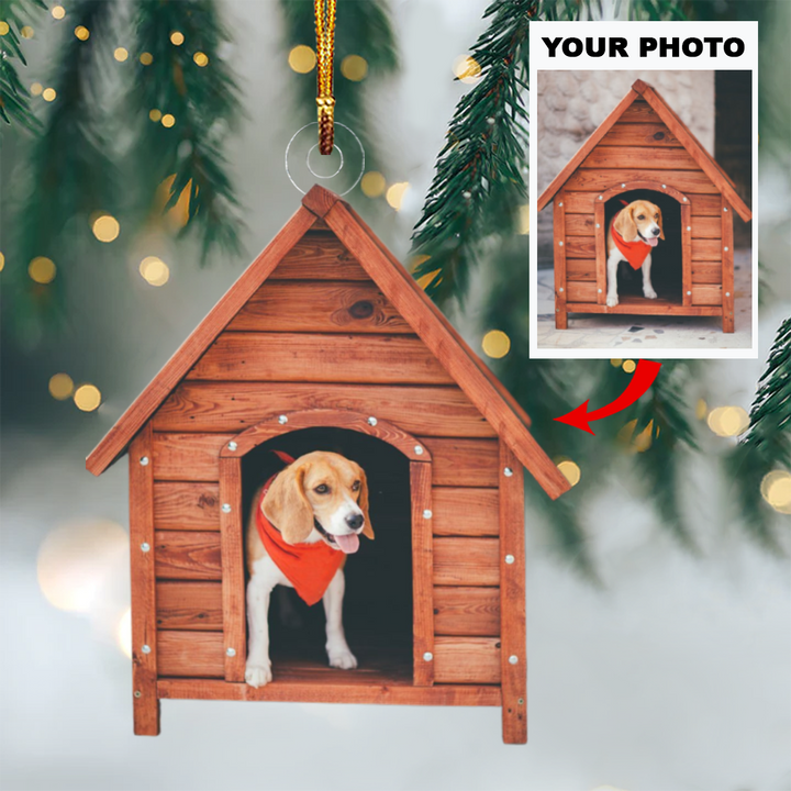 Personalized Photo Mica Ornament - Gift For Dog Lover - Welcome To The Dog House ARND037