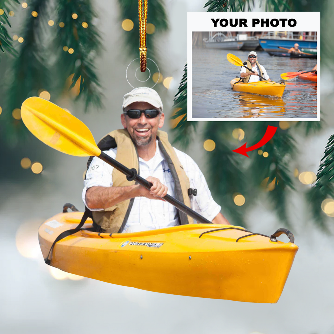 Personalized Photo Mica Ornament - Gift For Kayaking Lover - Customized Photo Kayaking Lovers ARND037