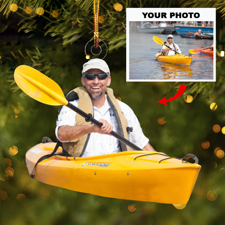 Personalized Photo Mica Ornament - Gift For Kayaking Lover - Customized Photo Kayaking Lovers ARND037