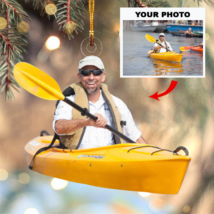 Personalized Photo Mica Ornament - Gift For Kayaking Lover - Customized Photo Kayaking Lovers ARND037