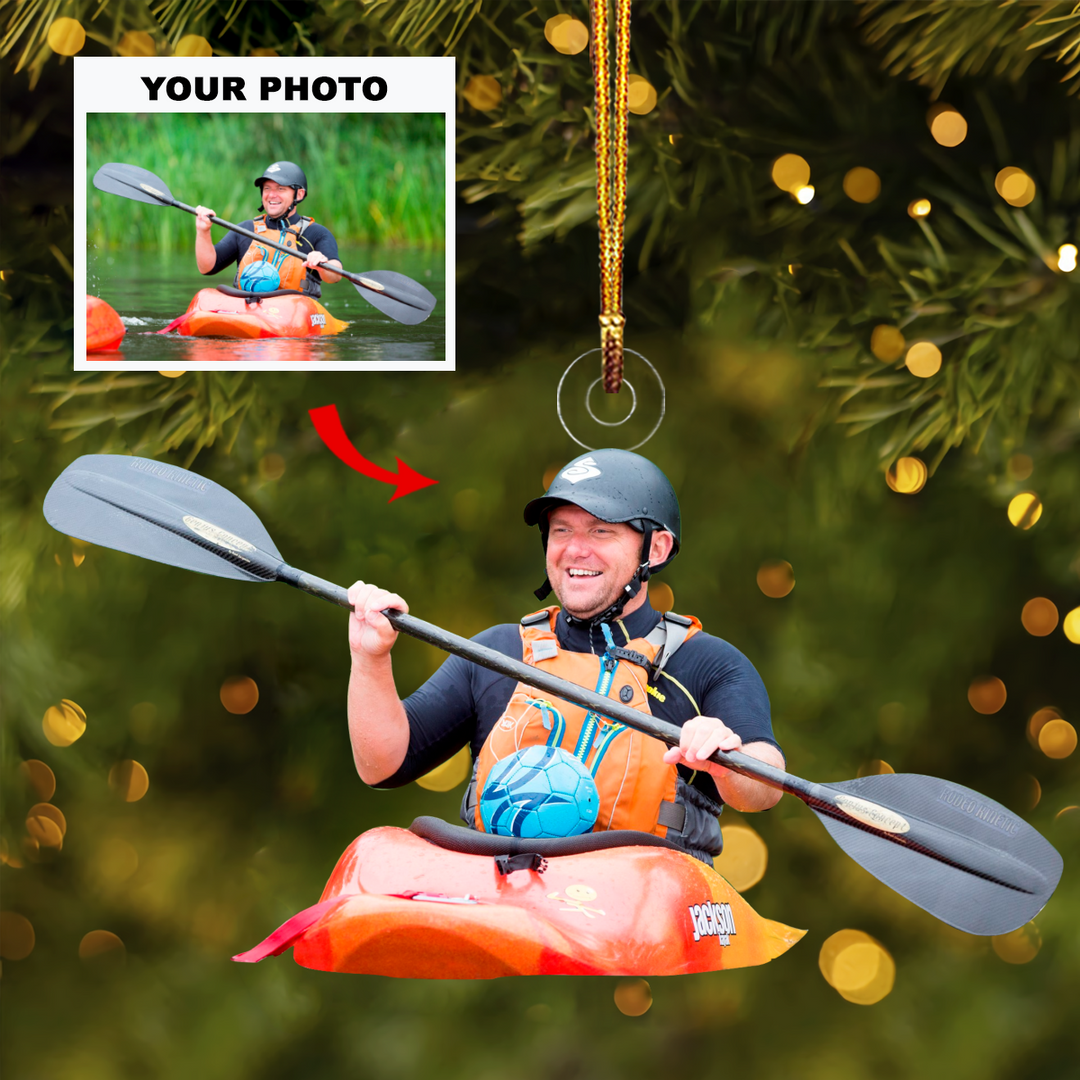 Personalized Photo Mica Ornament - Gift For Kayaking Lover - Customized Photo Kayaking Lovers ARND037