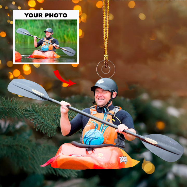 Personalized Photo Mica Ornament - Gift For Kayaking Lover - Customized Photo Kayaking Lovers ARND037
