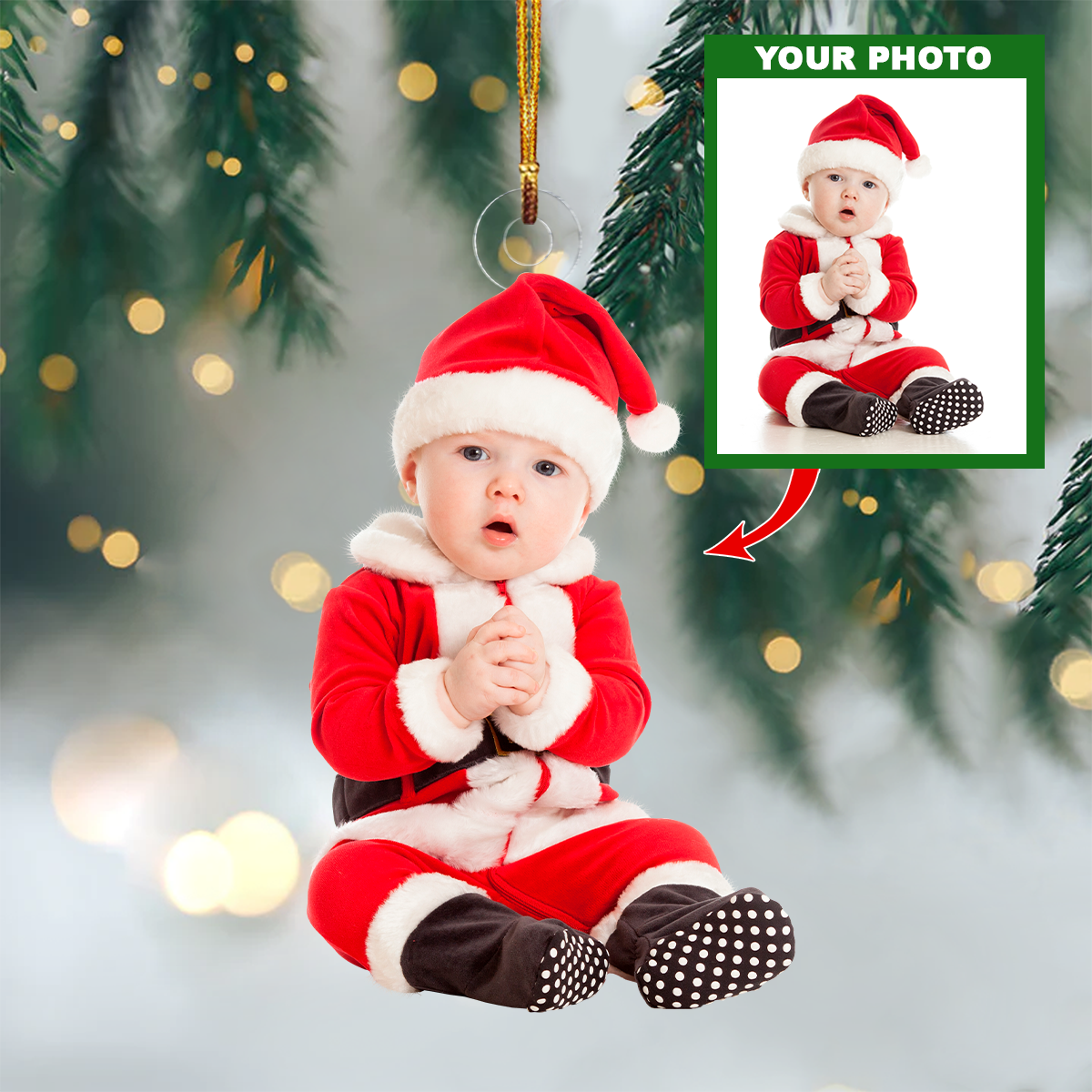 Personalized Photo Mica Ornament - Gift For Family Member -  Customized Your Photo Ornament V30 ARND005