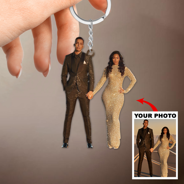 Personalized Keychain - Gift For Couple, Family Gift For Husband, Wife - Custom Your Photo Keychain ARND0014 UPL0PD006