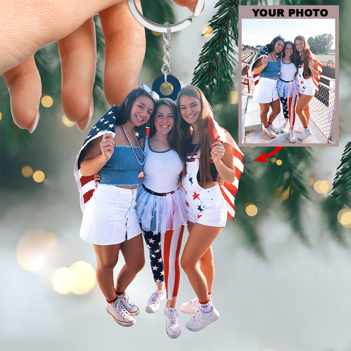 Personalized Custom Keychain - 4th of July Gift For Friends & Family Members, Gift For Mom, Dad, Grandpa, Grandma - Party Like It's 1976, Custom Your Photo Keychain UPL0PD008