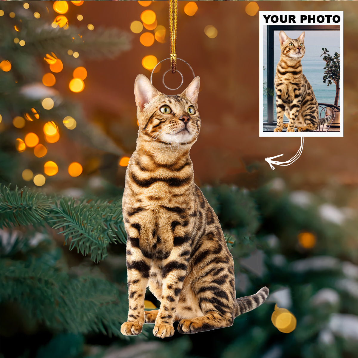 Personalized Photo Mica Ornament - Christmas, Birthday Gift For Pet Mom, Pet Dad, Cat Mom, Cat Dad, Dog Mom, Dog Dad, Cat Parents  -  Customized Your Photo Ornament