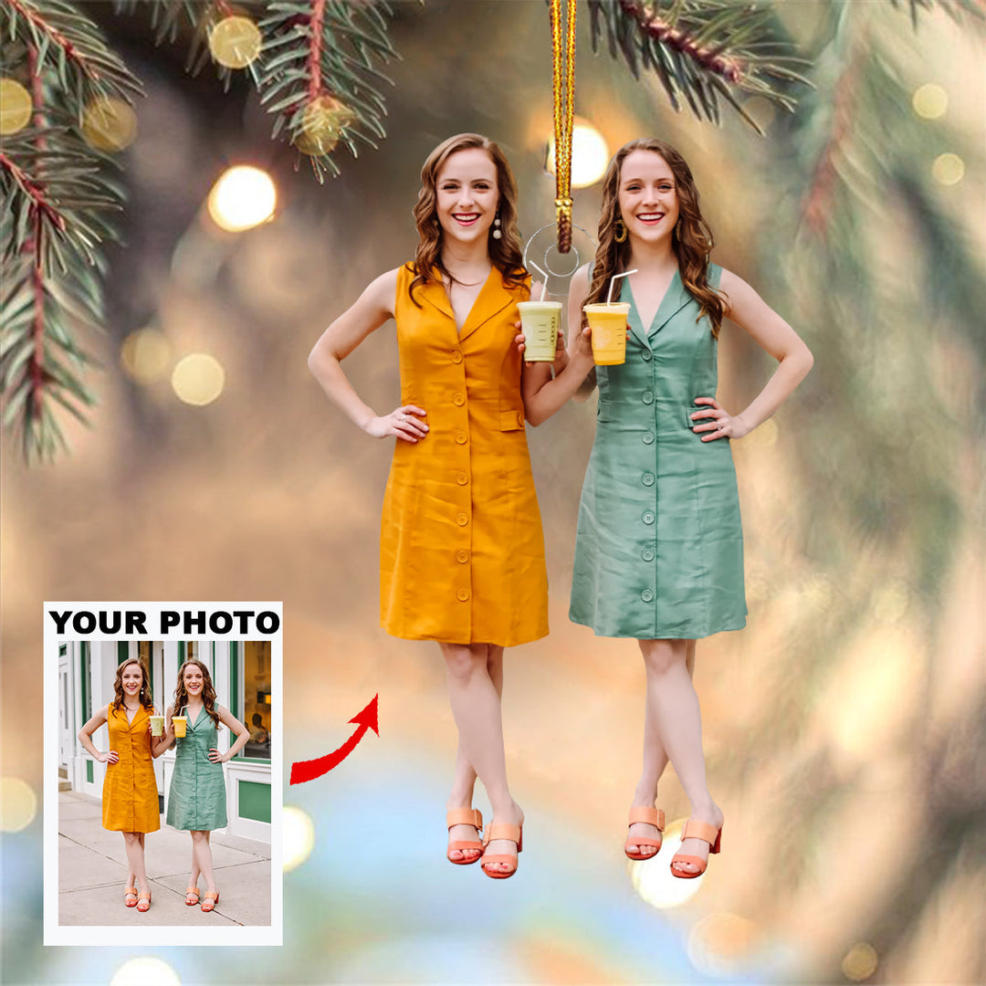 Customized Your Photo Ornament Happy Together - Personalized Photo Mica Ornament - Christmas Gift For Family Member, Friends