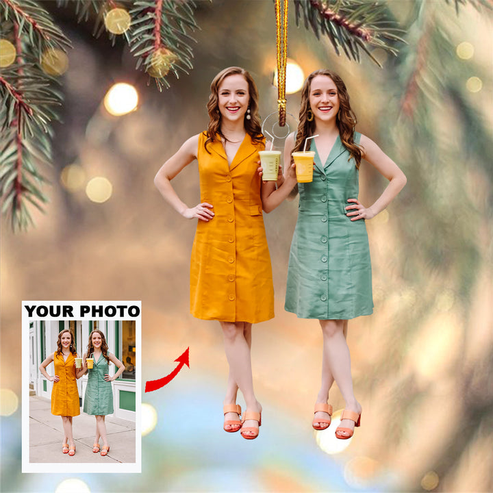 Customized Your Photo Ornament Happy Together - Personalized Photo Mica Ornament - Christmas Gift For Family Member, Friends