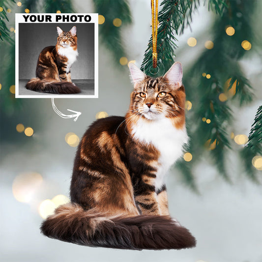 Personalized Photo Mica Ornament - Christmas Gift For Family Member, Friends -  Customized Your Photo Ornament Cat Ornament