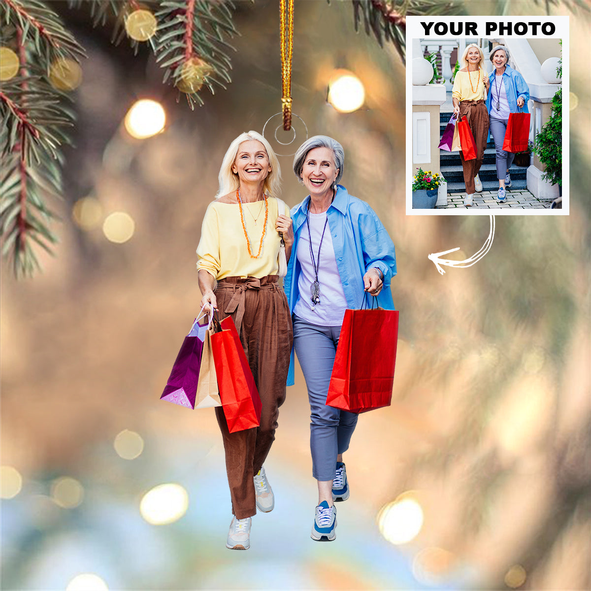 Personalized Photo Mica Ornament - Christmas Gift For Family Member, Friends -  Customized Your Photo Friend Ornament