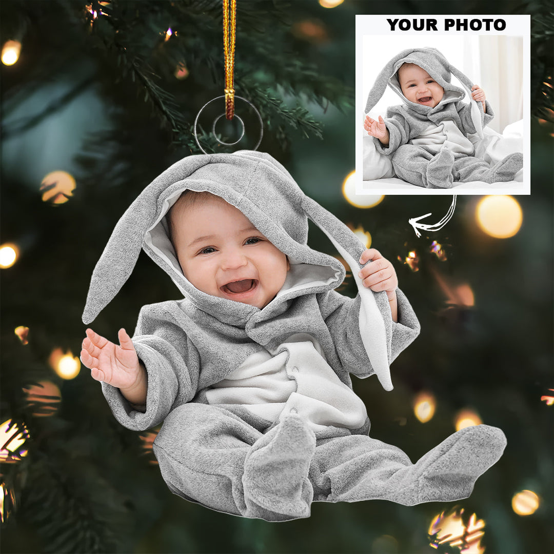 Baby First Christmas 2023 - Personalized Custom Photo Mica Ornament - Christmas Gift For Family Members, Mom, Dad