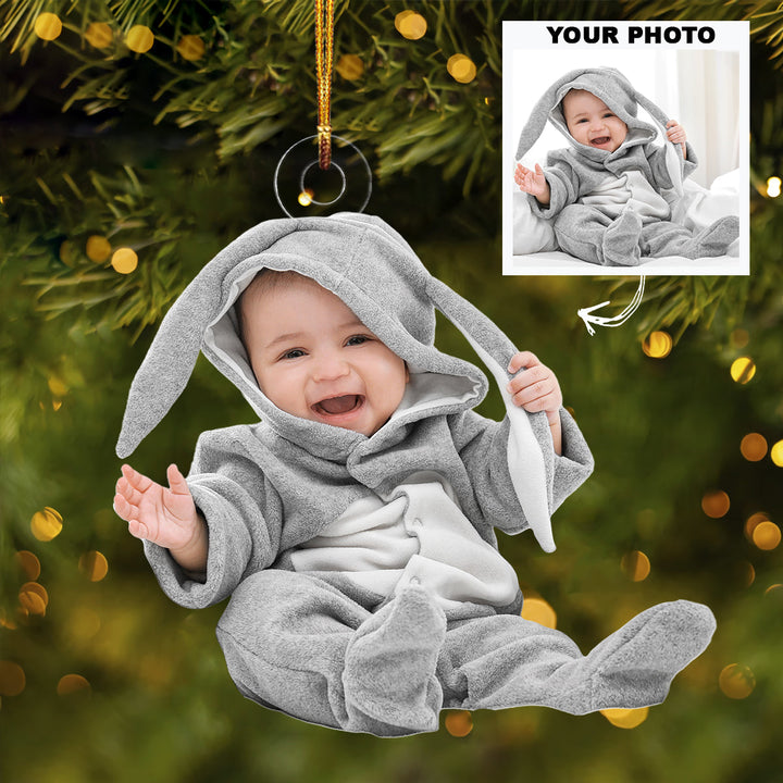Baby First Christmas 2023 - Personalized Custom Photo Mica Ornament - Christmas Gift For Family Members, Mom, Dad