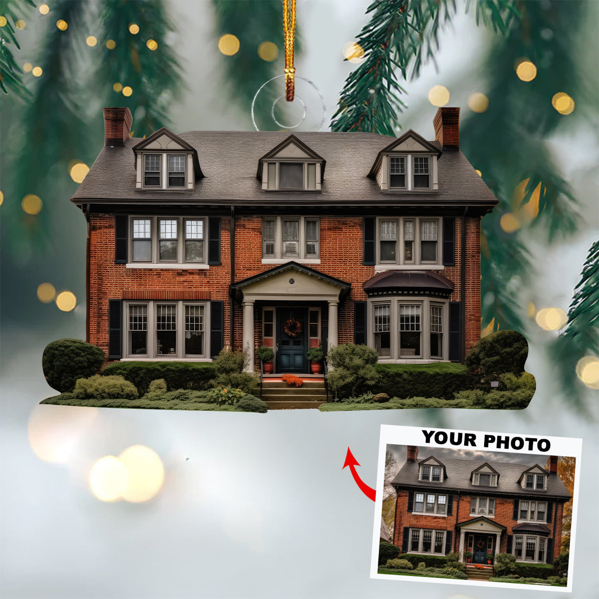 Our House - Personalized Custom Photo Mica Ornament - Christmas Gift For Couple, Family Members, Husband, Wife