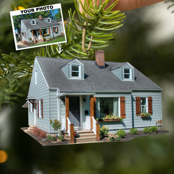 Our House - Personalized Custom Photo Mica Ornament - Christmas Gift For Couple, Family Members, Husband, Wife