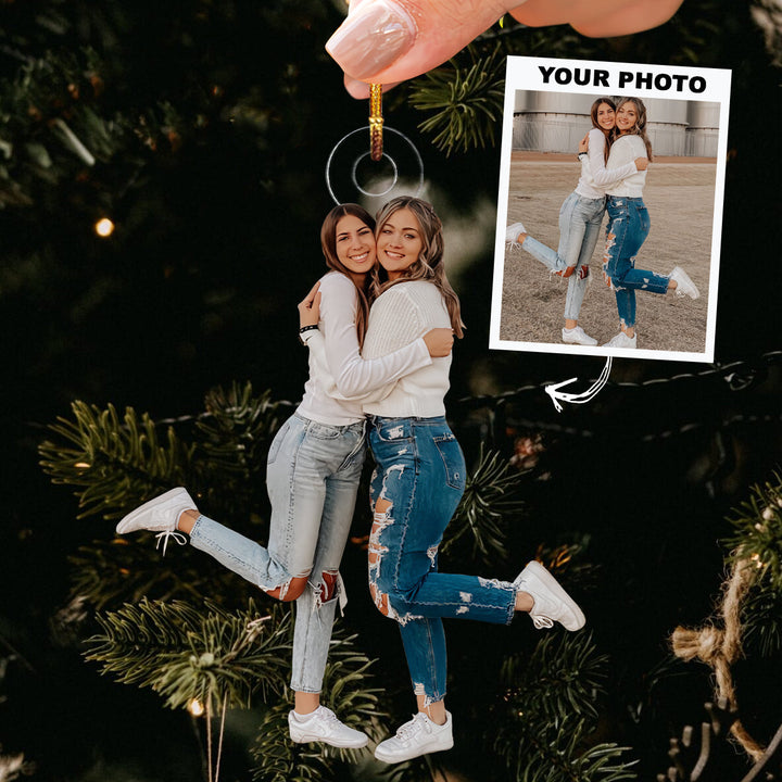 Besties Forever - Personalized Custom Photo Mica Ornament - Christmas Gift For Friends, Besties