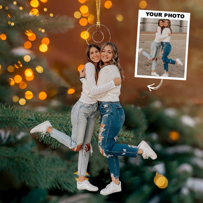 Besties Forever - Personalized Custom Photo Mica Ornament - Christmas Gift For Friends, Besties