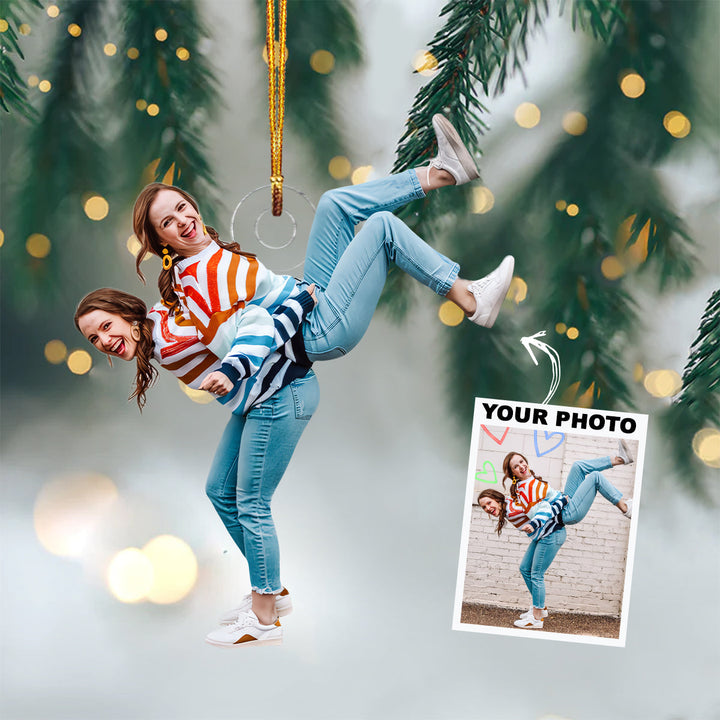 Besties Forever - Personalized Custom Photo Mica Ornament - Christmas Gift For Friends, Besties