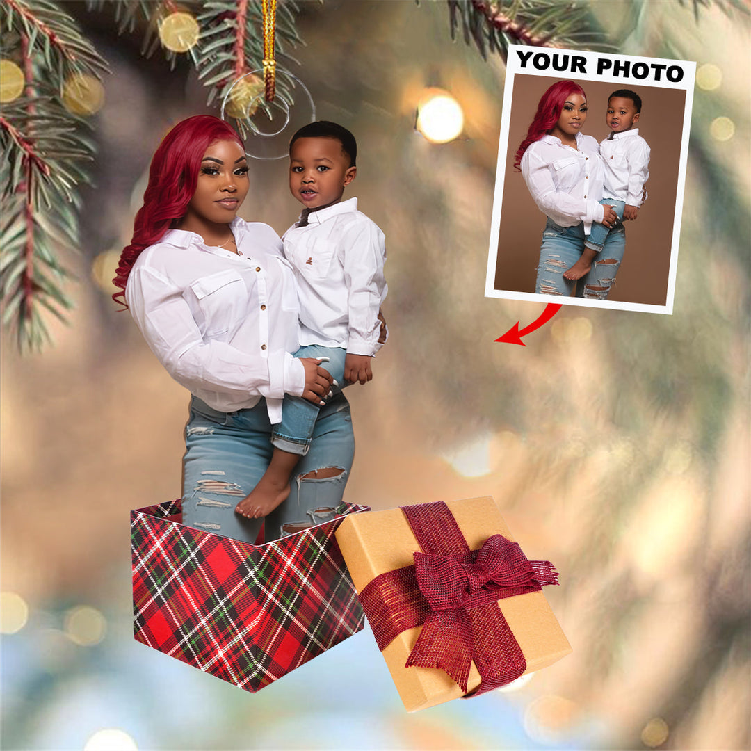 There Is No Greater Gift Than Family - Custom Photo Mica Ornament - Christmas, Birthday Gift For Family Members, Mom, Dad UPL0PD029