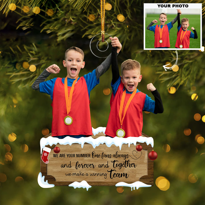 We Make A Winning Team - Personalized Custom Photo Mica Ornament - Christmas Gift For Sport Lover, Sport Team UPL0HT011