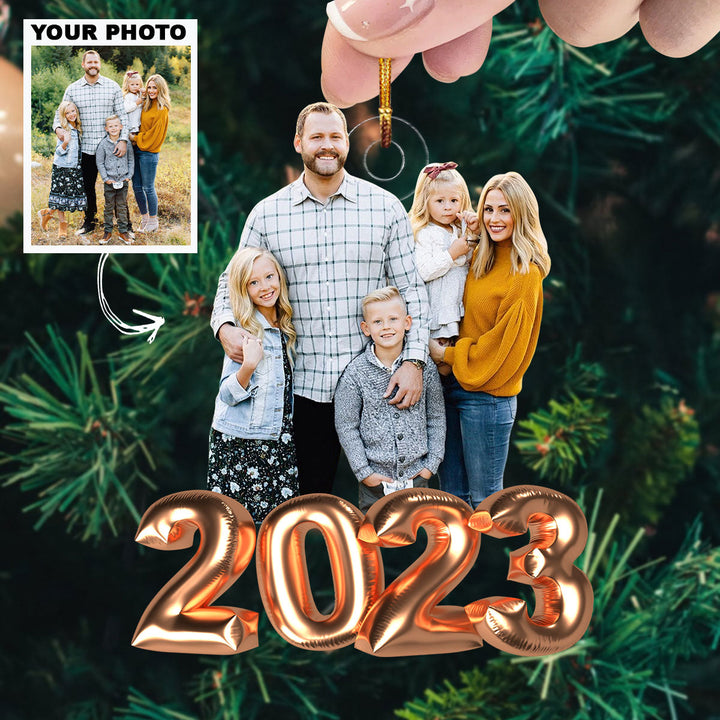 Christmas Balloon V1 - Personalized Photo Mica Ornament - Christmas Gift For Family Members UPL0HD049