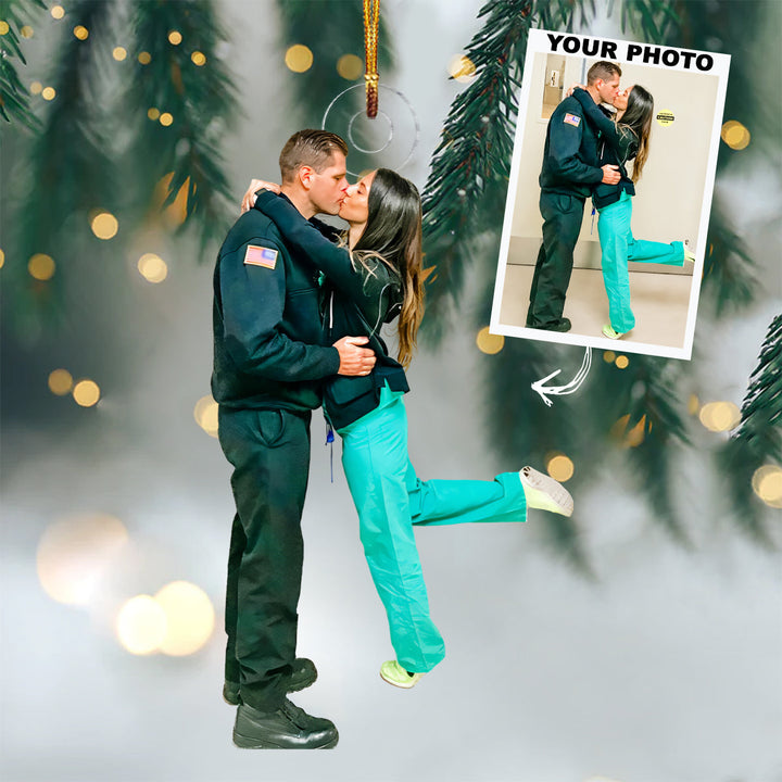 You & Me We Got This - Personalized Custom Photo Mica Ornament - Christmas Gift For Couple, Firefighter, Nurse