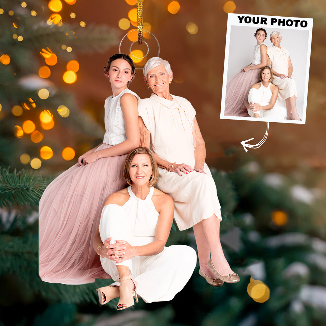 Best Mom Ever - Personalized Custom Photo Mica Ornament - Christmas Gift For Mom, Grandma