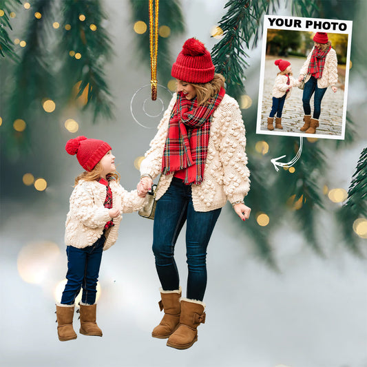 Best Mom Ever - Personalized Custom Photo Mica Ornament - Christmas Gift For Mom, Grandma