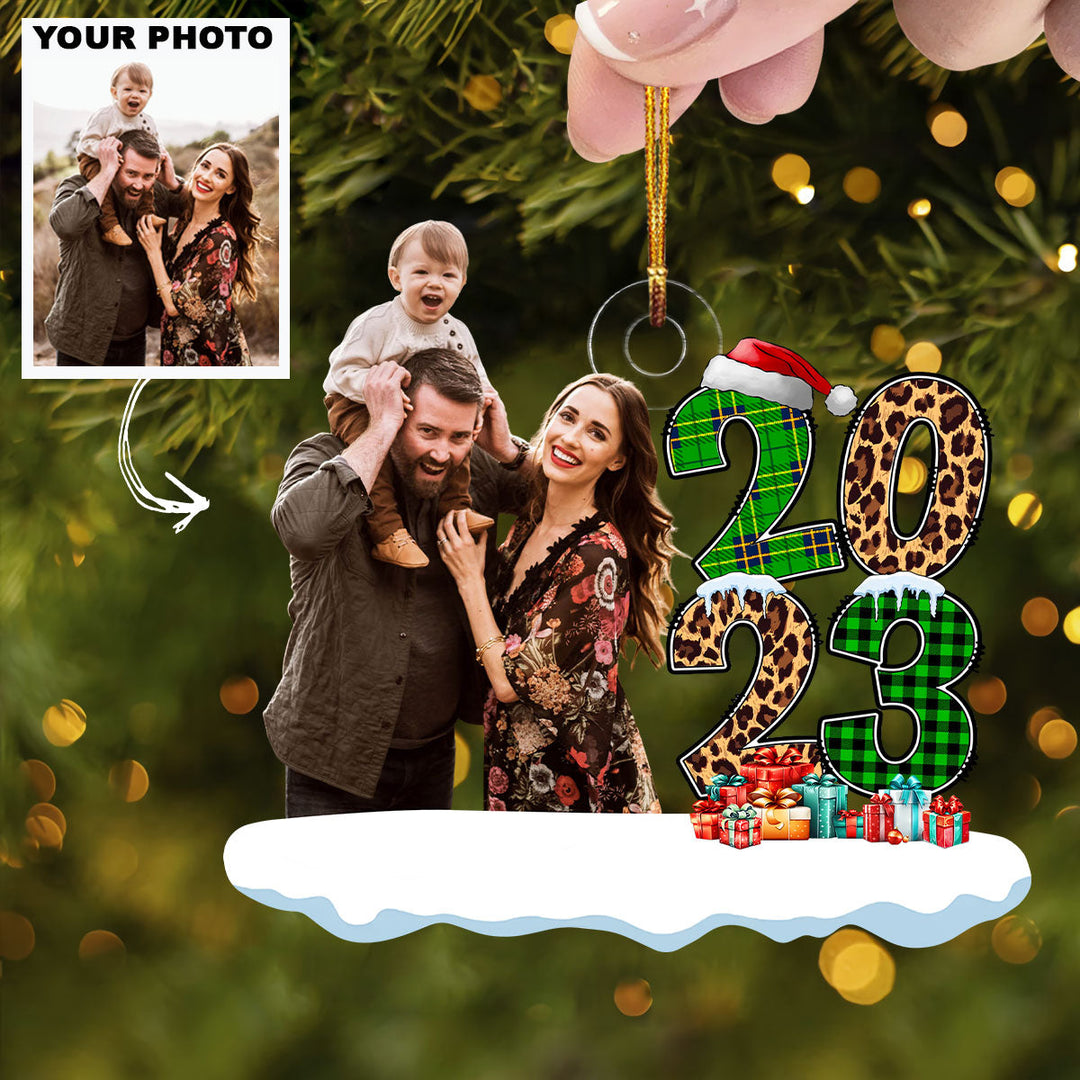 Christmas 2023 - Personalized Custom Photo Mica Ornament - Christmas Gift For Family, Family Members UPL0HT018