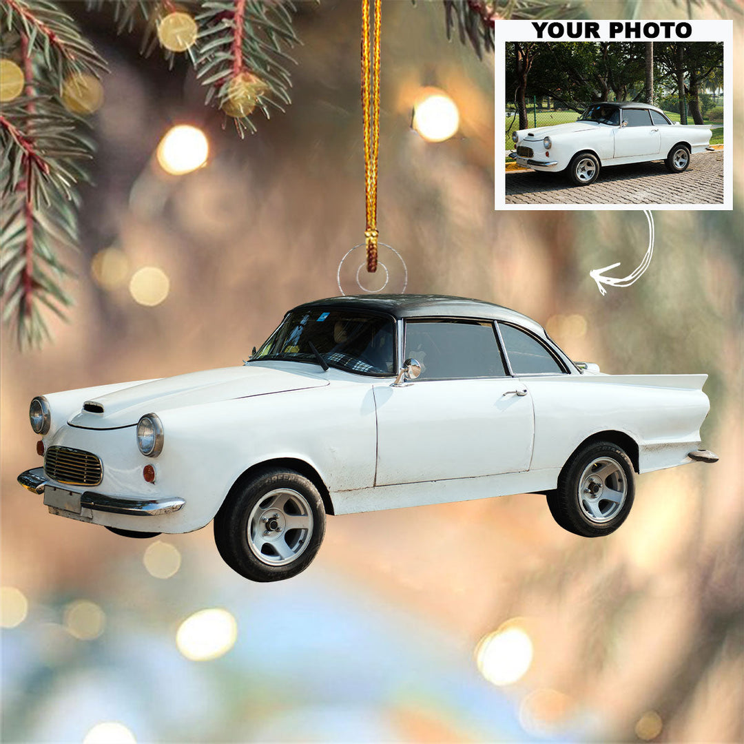 Car Photo Ornament - Personalized Custom Photo Mica Ornament - Christmas Gift For Car Lovers, Family Members