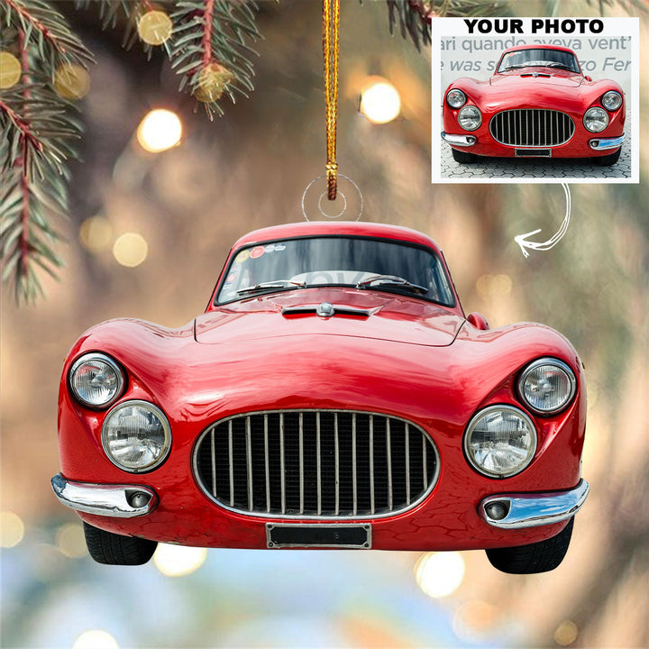 Car Photo Ornament - Personalized Custom Photo Mica Ornament - Christmas Gift For Car Lovers, Family Members