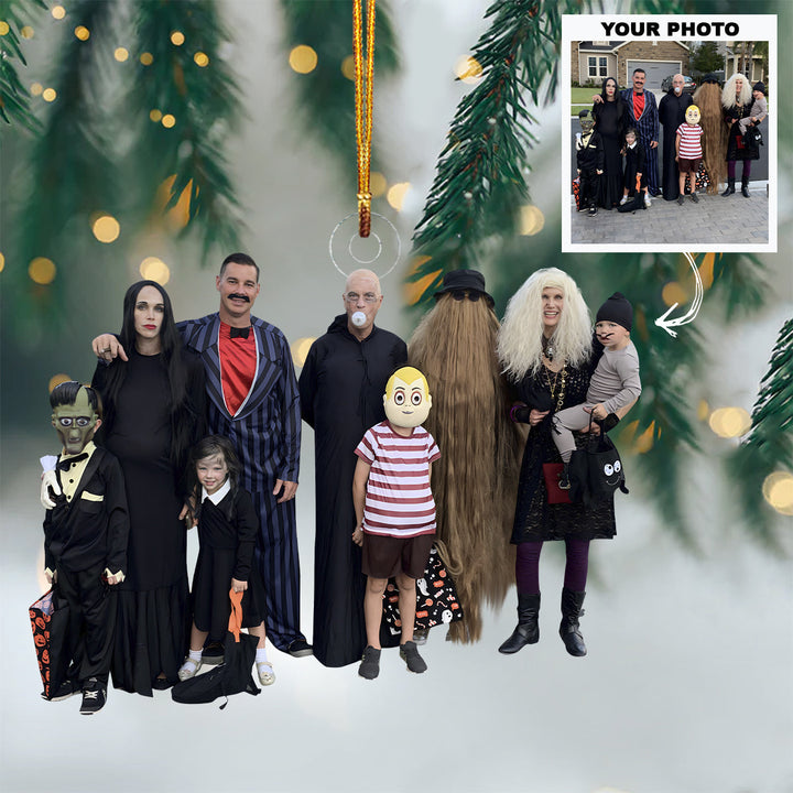 Halloween Family - Personalized Custom Photo Mica Ornament - Christmas Gift For Family Members, Grandma, Grandpa, Mom, Dad