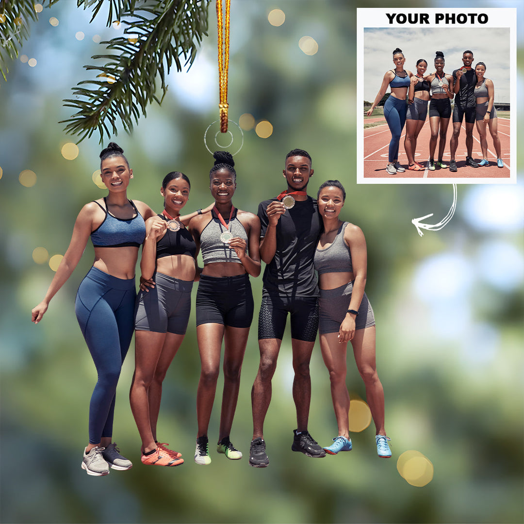 Marathon Ornament - Personalized Custom Photo Mica Ornament - Christmas Gift For Marathon Lovers, Running Lovers, Family Members