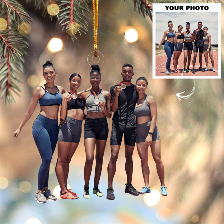 Marathon Ornament - Personalized Custom Photo Mica Ornament - Christmas Gift For Marathon Lovers, Running Lovers, Family Members