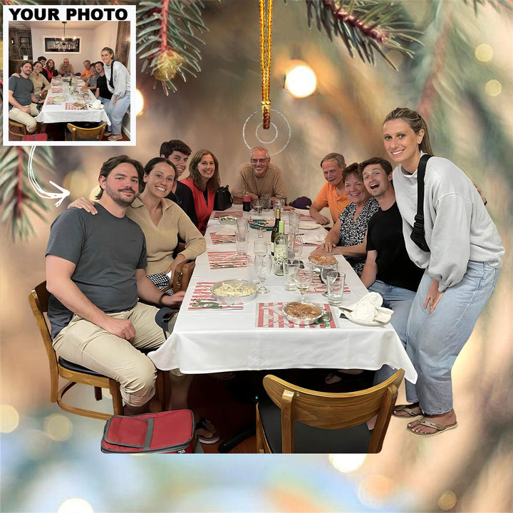 Family Christmas Meal  - Personalized Custom Photo Mica Ornament - Christmas Gift For Family Members