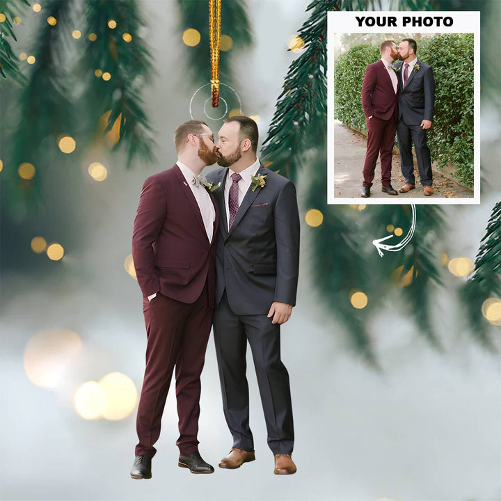 Love Is Too Beautiful - Personalized Custom Photo Mica Ornament - Christmas Gift For Couple, LGBT Couples, Friends, Family, Family Members