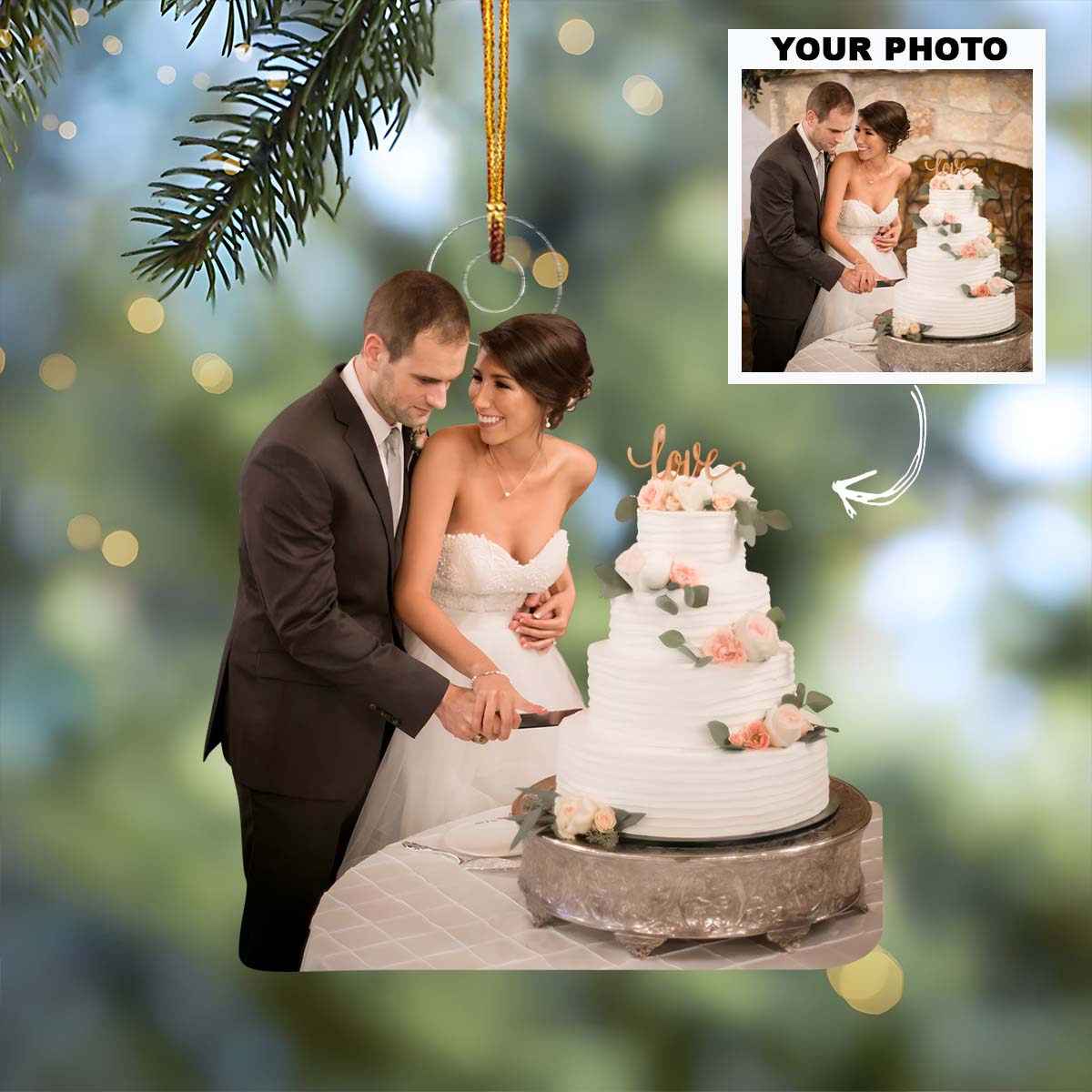 Personalized Photo Mica Ornament - Christmas, Anniversary Gift For Couple, Wedding Couple - Customized Your Photo Ornament