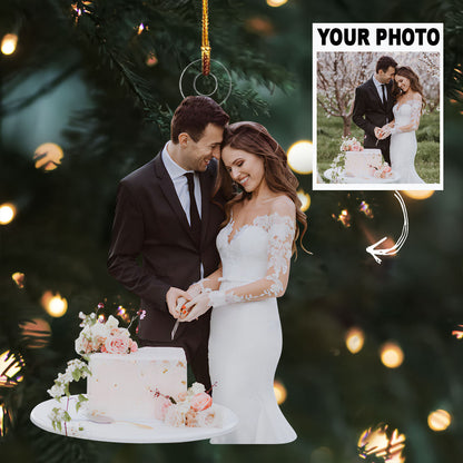 Personalized Photo Mica Ornament - Christmas, Anniversary Gift For Couple, Wedding Couple - Customized Your Photo Ornament